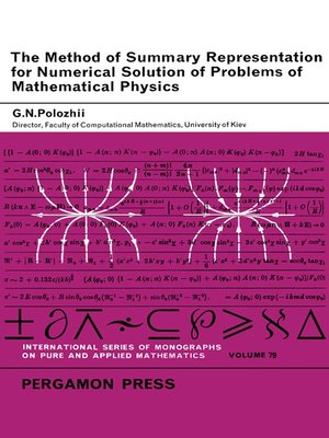 cover image of The Method of Summary Representation for Numerical Solution of Problems of Mathematical Physics